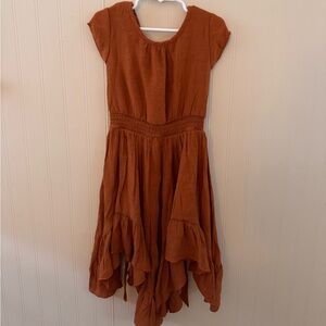 Joyfolie Brown Ruffled Tiered Sundress